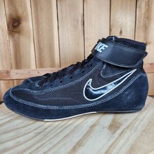Nike Speedsweep VII Wrestling Shoes Mens 11.5 Black Mesh Suede MMA‎ Boxing